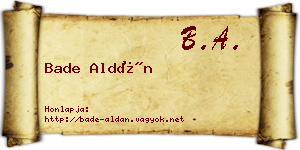 Bade Aldán névjegykártya